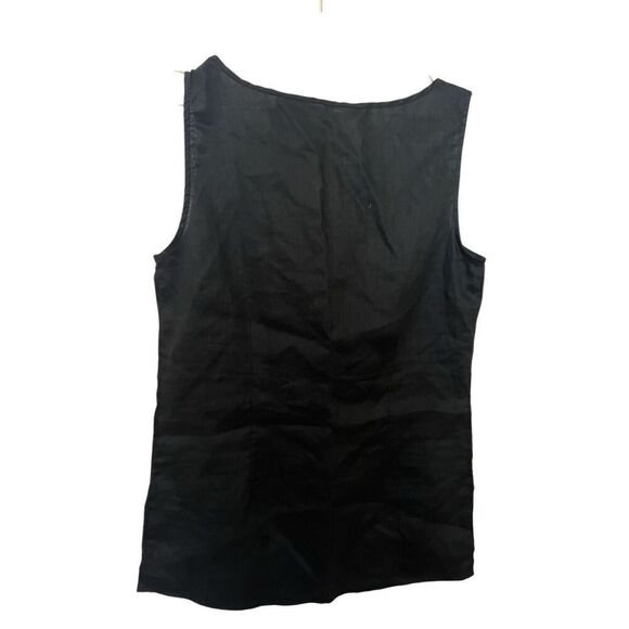 David Brooks linen floral embroidered sleeveless top sz M - Picture 2 of 4